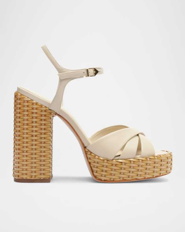 Keefa Woven-Heel Platform Sandals